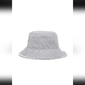 Hat Attack, Frayed Edge Bucket Hat, Light‎ Grey, One Size, NWT
